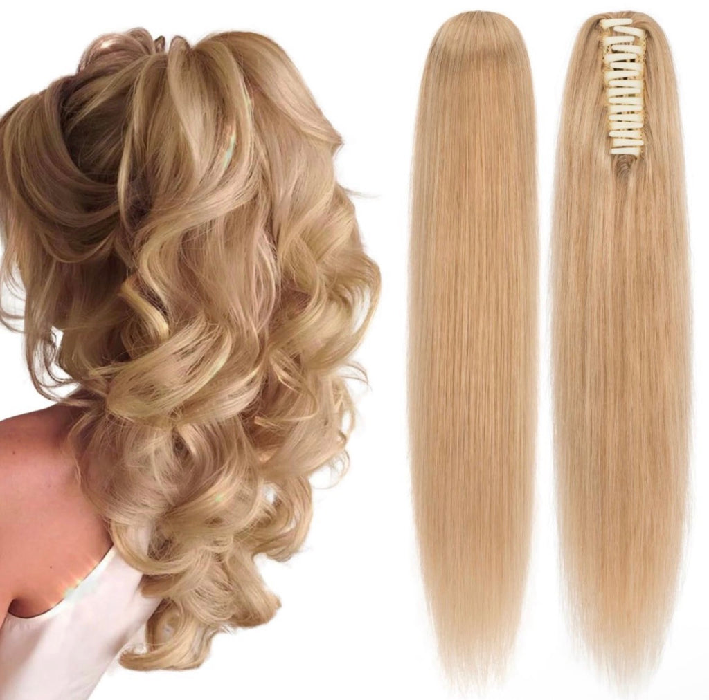 14 inch claw clip human hair ponytail extension