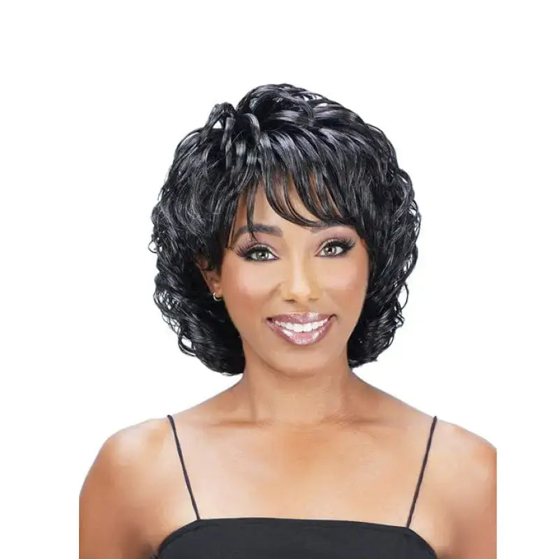    Athena | Curly Bob Cut Cap Wig – Natural-Looking Synthetic Wig wig LE' HOST HAIR & WIGS