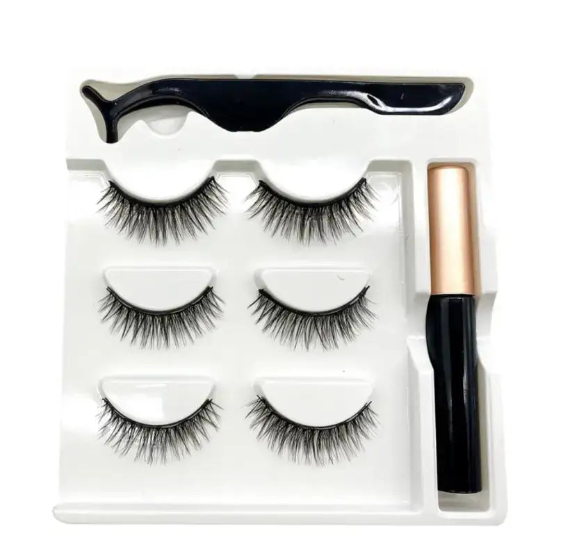    714 - 3  MAGNETIC LASHES 1 EYELINER AND 1 LASH APPLICATOR VARIOUS SIZES False Eyelashes LE' HOST HAIR & WIGS