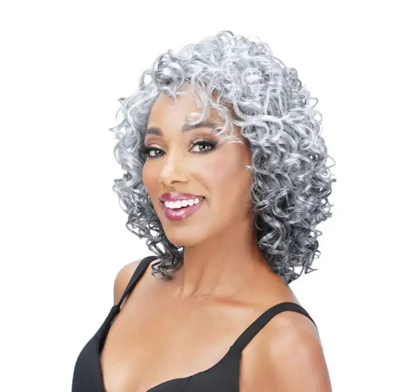    Athena | Curly Bob Synthetic Lace Wig - Right Part Bob Cut wig LE' HOST HAIR & WIGS