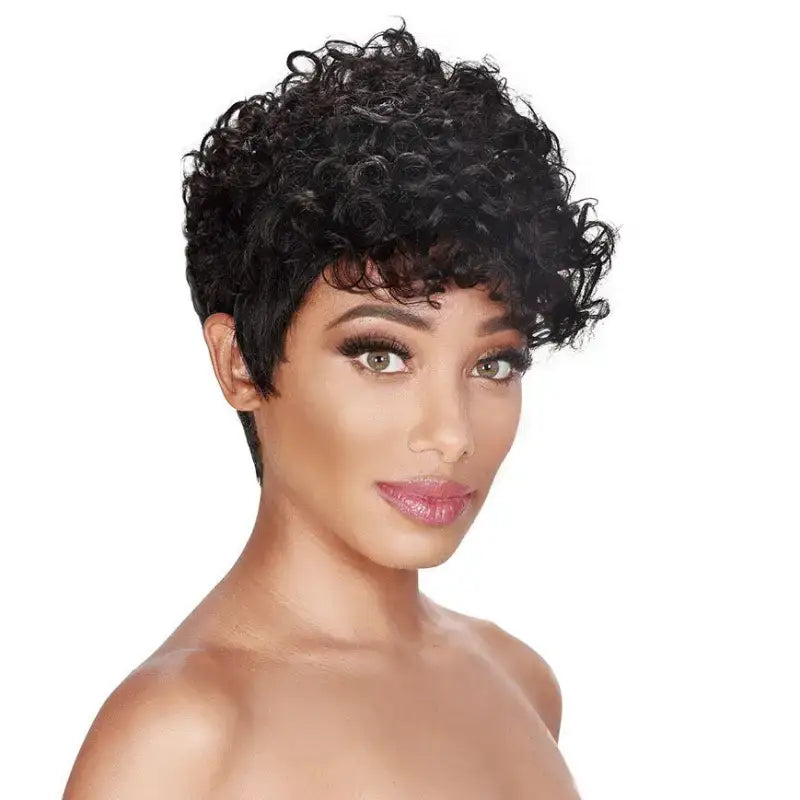    Alyssa | Luxe Pixie Cut Wig - Curly Top Human Hair wig Le'Host Hair & Wigs