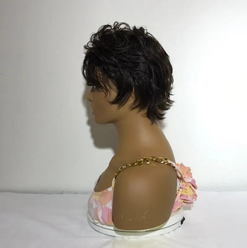 752 - ANITA | HUMAN HAIR SHORT LOOSE CURL TAPERED BACK Wigs LE' HOST HAIR & WIGS   