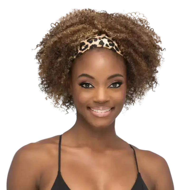    754 - Ms. Flower | Leopard Print Headband Wig – Layered Curly Synthetic Style Wigs LE' HOST HAIR & WIGS