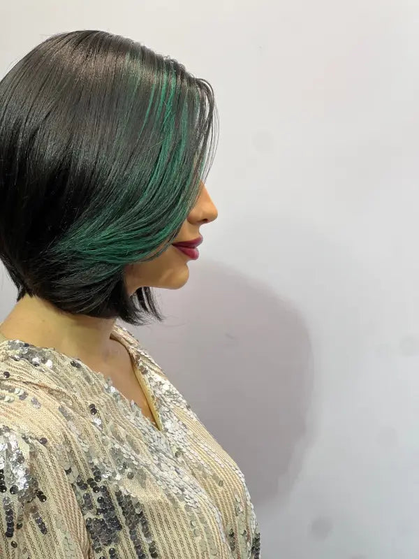 791 - MONA LISA | SYNTHETIC SHORT BOB CUT W/ LEFT PART AND HIGHLIGHTS Wigs LE' HOST HAIR & WIGS   