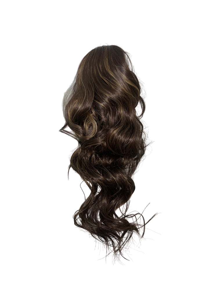Claw clip ponytail synthetic wavy front 