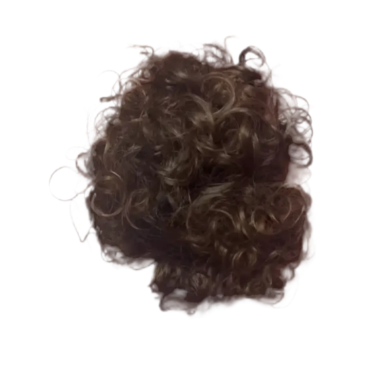 Curly hairpiece on a white background