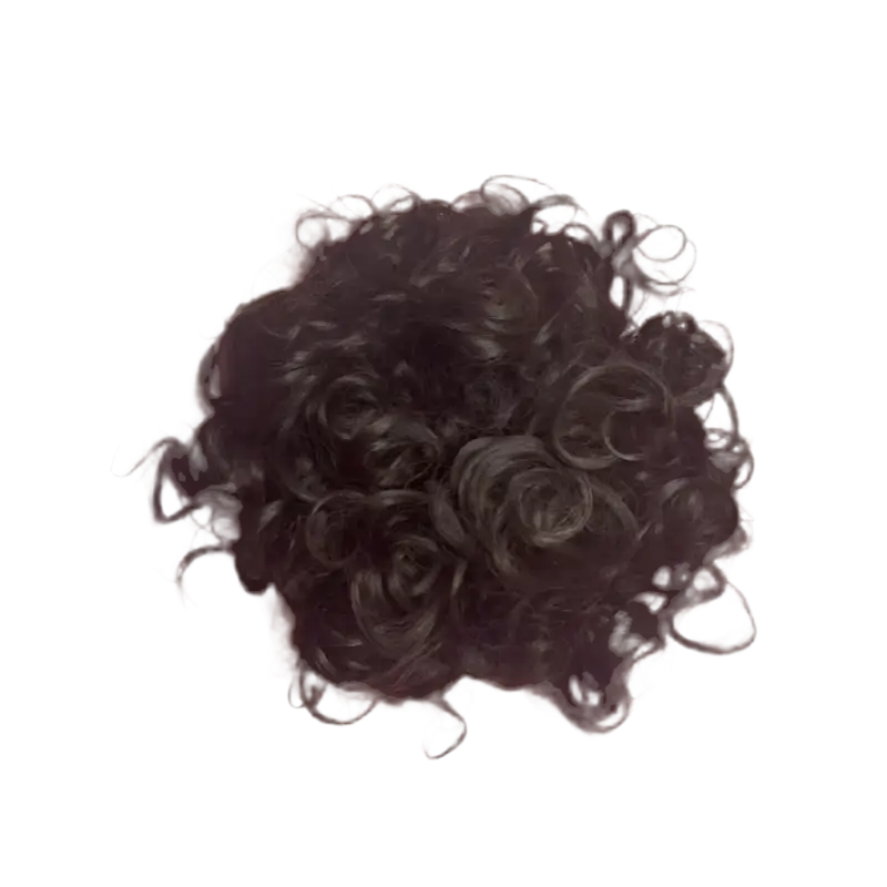 Curly hairpiece on a white background