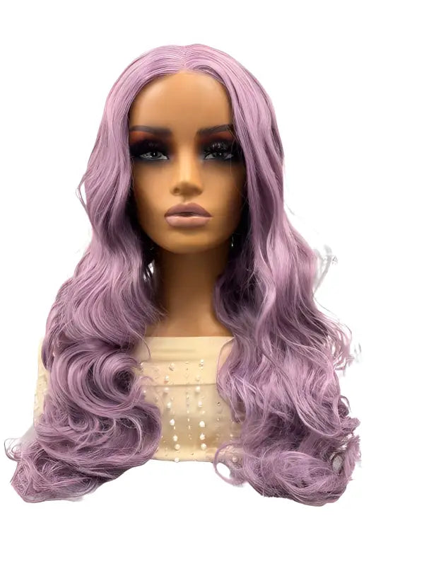 Long wavy purple wig 26 inches