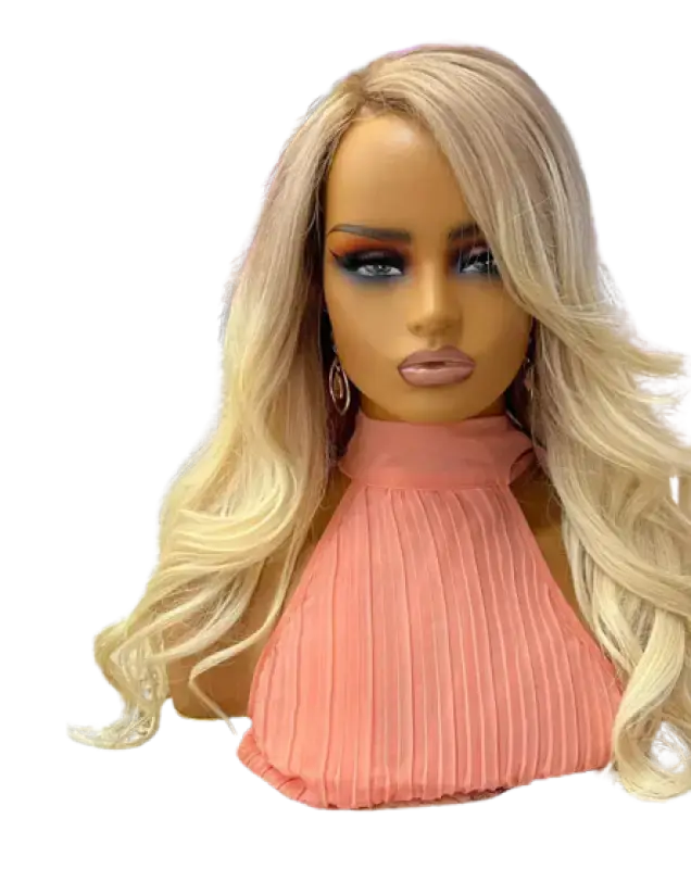 Ashley Premium Blonde Wig – 100% Human Hair in Straight or Wavy Style
