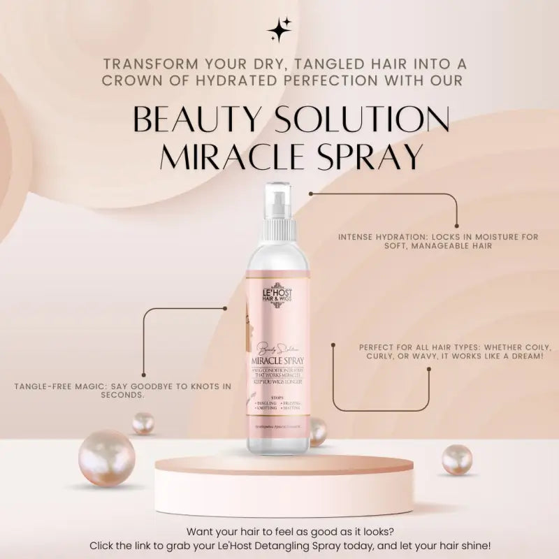 Beauty Solution Miracle Spray (for Synthetic Wigs) | Ultimate Wig Spray and Detangler - Hair Styling Products