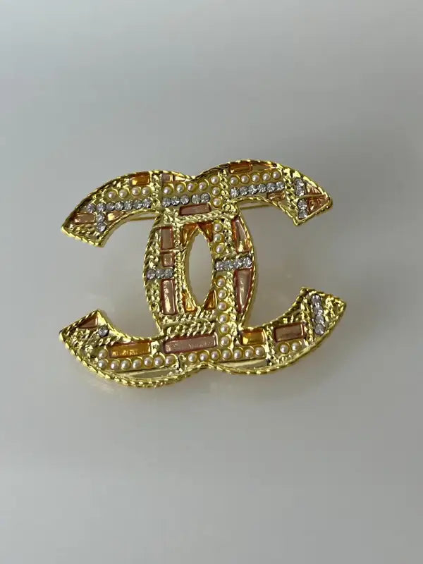 Chanel Brooch  LE' HOST HAIR & WIGS Chanel Gold Pearl Bling  