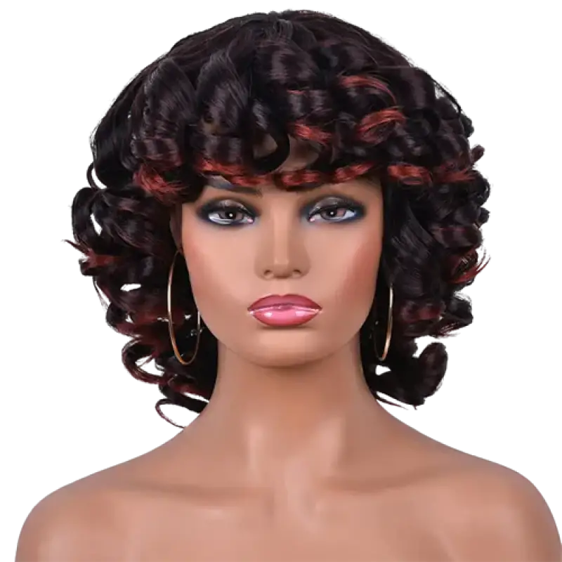 Curly Mid length sythetic wigs | 1022 - LIZZY Wigs LE' HOST HAIR & WIGS 1B/4/99J  