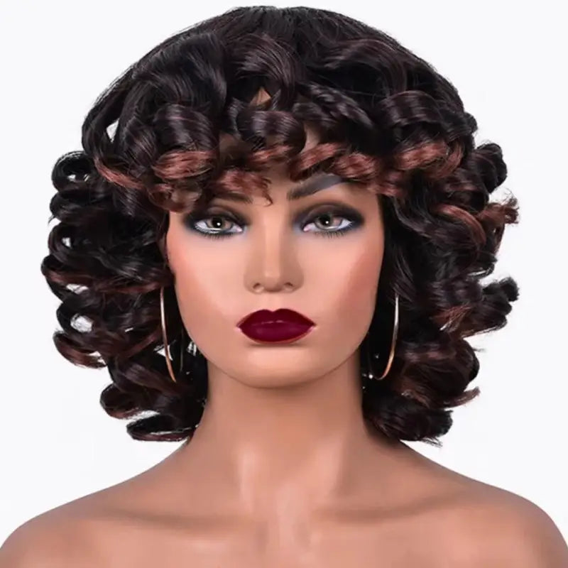 Curly Mid length sythetic wigs | 1022 - LIZZY Wigs LE' HOST HAIR & WIGS 4/30  
