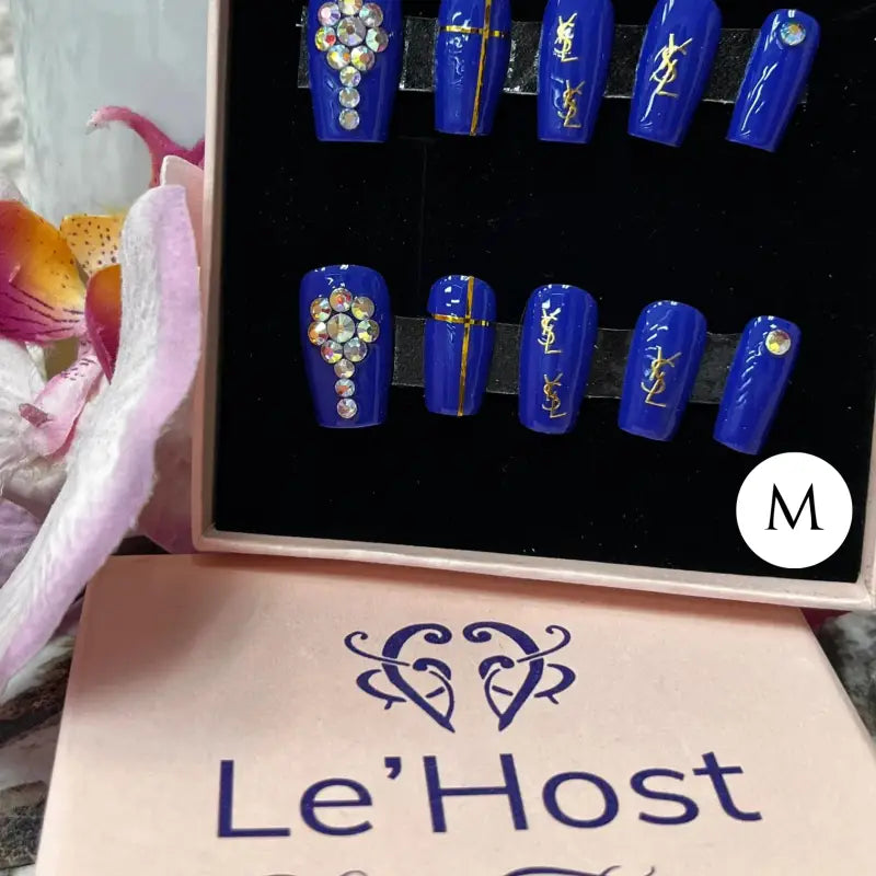 YVES SAINT LAURENT Medium  DESIGNER SHORT CUSTOM GEL NAILS Nails LE' HOST HAIR & WIGS