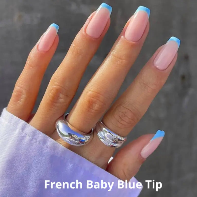 French Baby Blue Tip   FINGER NAIL TIPS Nails LE' HOST HAIR & WIGS