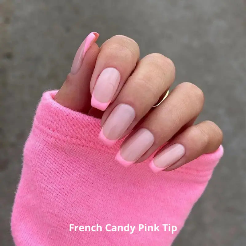 French Candy Pink Tip   FINGER NAIL TIPS Nails LE' HOST HAIR & WIGS