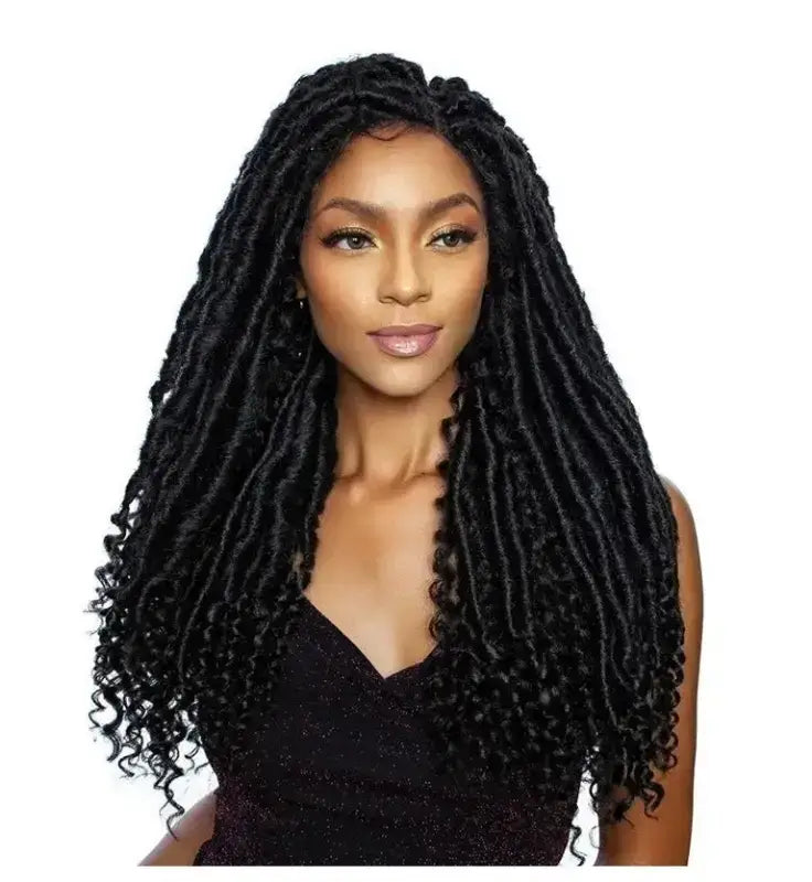 Island Locs Long Synthetic Twist Wig featuring natural-looking locs, soft, lightweight twists in long length, available in 6 vibrant colors for a bold and stylish look.