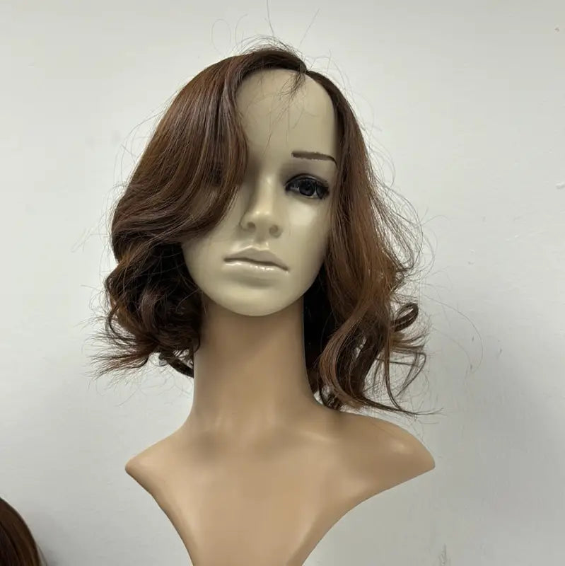 Straight 12" 4-Med Brown Custom Indian Curly Lace Wig – Premium Quality for a Natural Look wig LE' HOST HAIR & WIGS