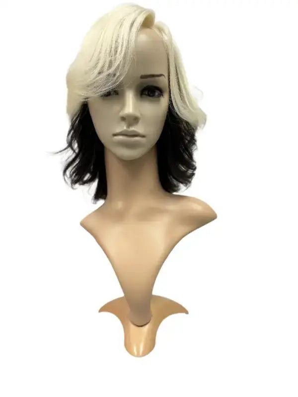 MS Snow Platinum and Black Human Hair Lace Front Wig – High-end two-tone wig with a natural hairline and heat-friendly styling