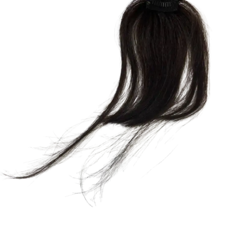Black hair extension on a white background