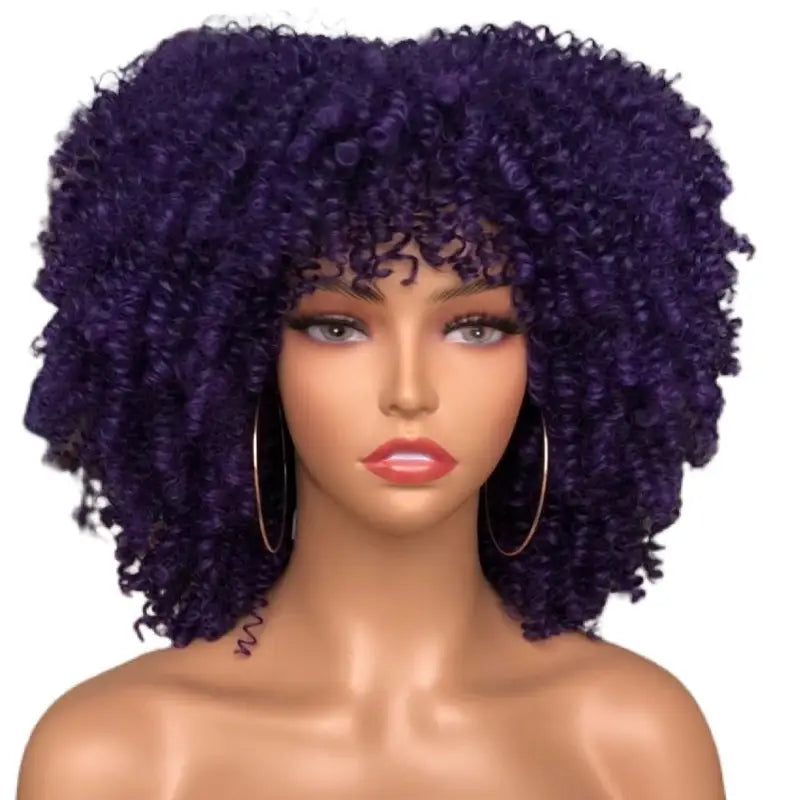 PURPLE   Kenya | Classic Afro Wig - Curly Synthetic Style Wigs LE' HOST HAIR & WIGS