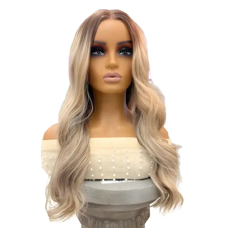 Shanice Long Synthetic Wig with loose, flowing beachy waves and soft, voluminous layers.