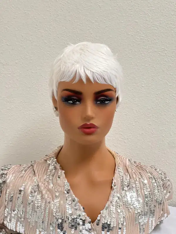    Snowy | Sleek White Pixie Cut Wig wig LE' HOST HAIR & WIGS