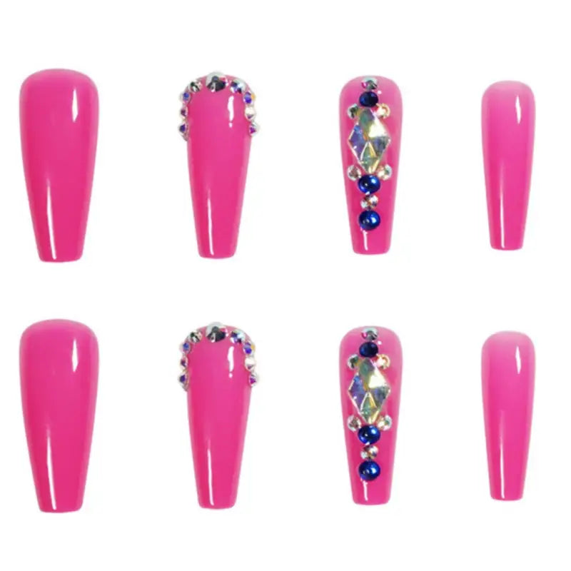 Bright Pink Carnival 3  STILETTO NAIL TIPS Nails LE' HOST HAIR & WIGS