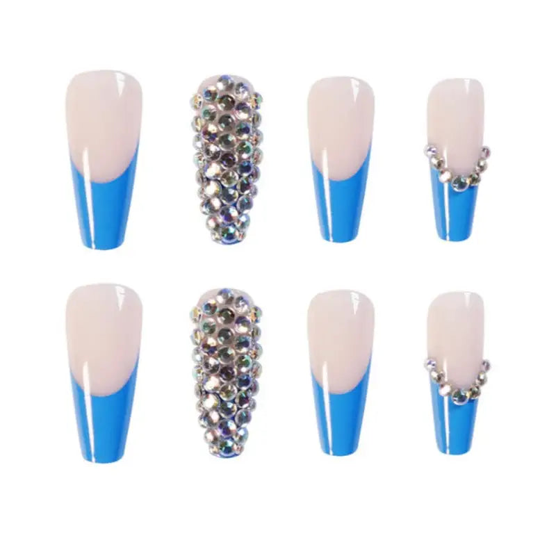 French Blue Tip 3  STILETTO NAIL TIPS Nails LE' HOST HAIR & WIGS