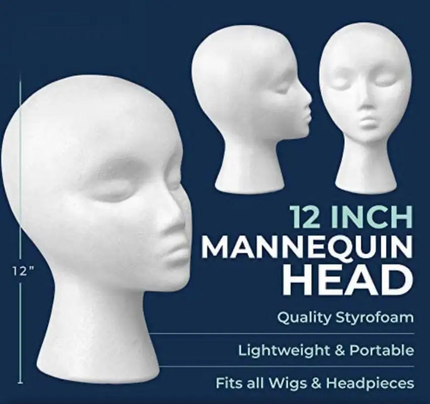 Styrofoam Mannequin Head Wig Accessories LE' HOST HAIR & WIGS   